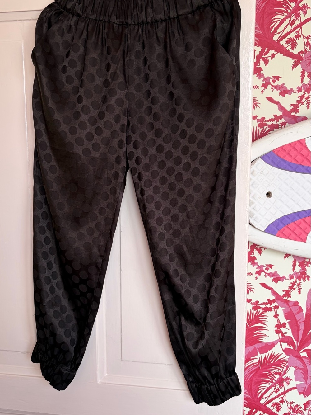 CROSBY by Mollie Burch Black Polka Dot Jogger Pants